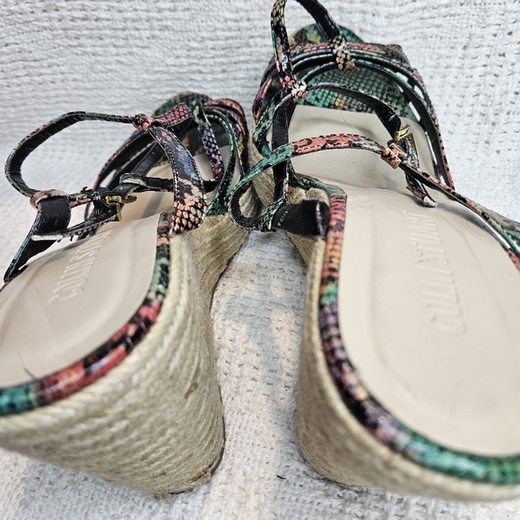 Colin Stuart Rainbow Reptile Snake Print Wedge Platform Stiletto Size 10 - Picture 16 of 16